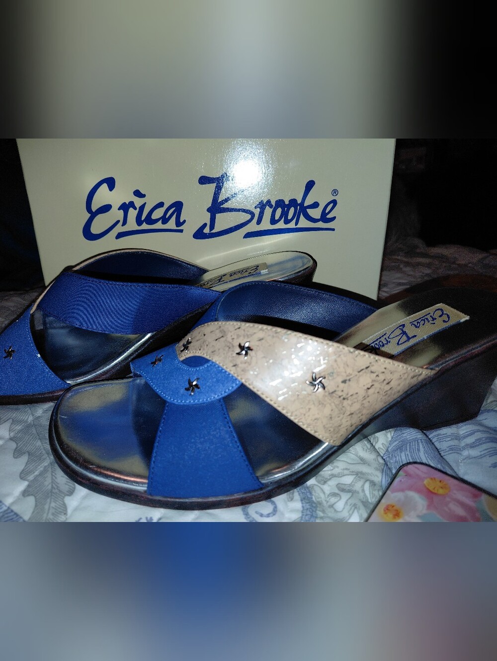 Erica BROOKE VINTAGE WEDGE SLIDES SZ 9 - Picture 5 of 10